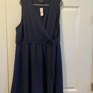 NWT Navy Faux-Wrap, Classic Fit & Flare Style